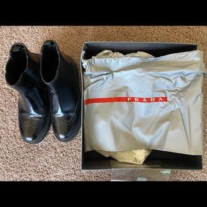Authentic prada spazzolato fume leather boots